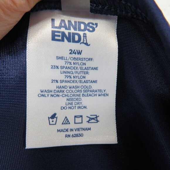 Lands End Swim Skirt Womens Size 24W Navy Blue Swimsuit Bottom Builti-in Brief - Picture 5 of 5